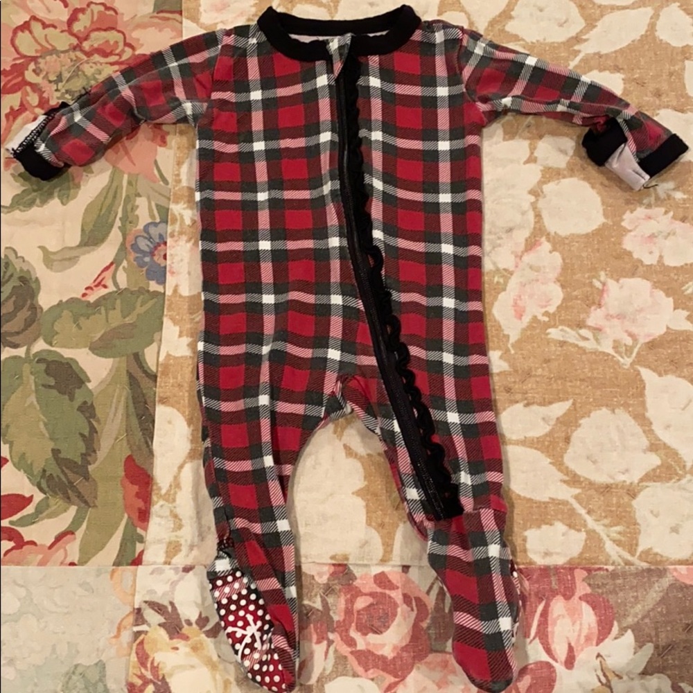 Kickee Pants ruffle zipper footie